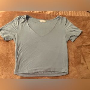 Wasabi + Mint blue top. Cropped. Size M!